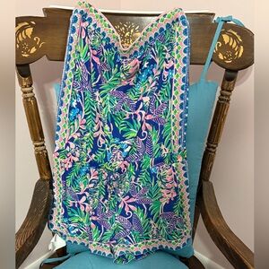 Lilly Pulitzer Rikki romper Blue and Pink Tropical Jumpsuit